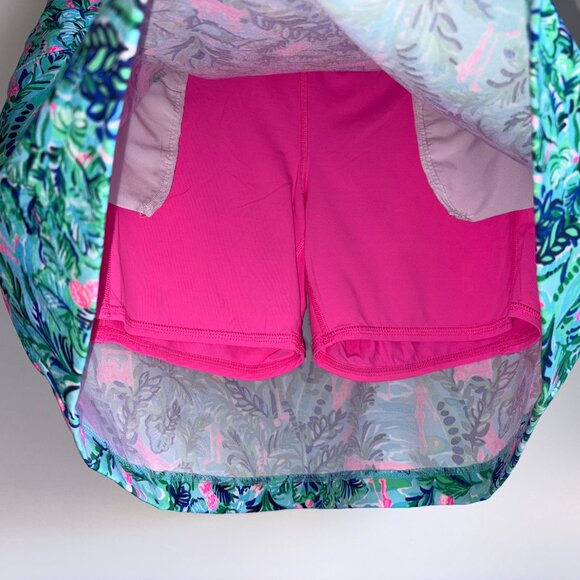Lilly Pulitzer Maryana Skort 10 Leaves Female Golfer Clubs Green Bright Pink - Picture 4 of 12